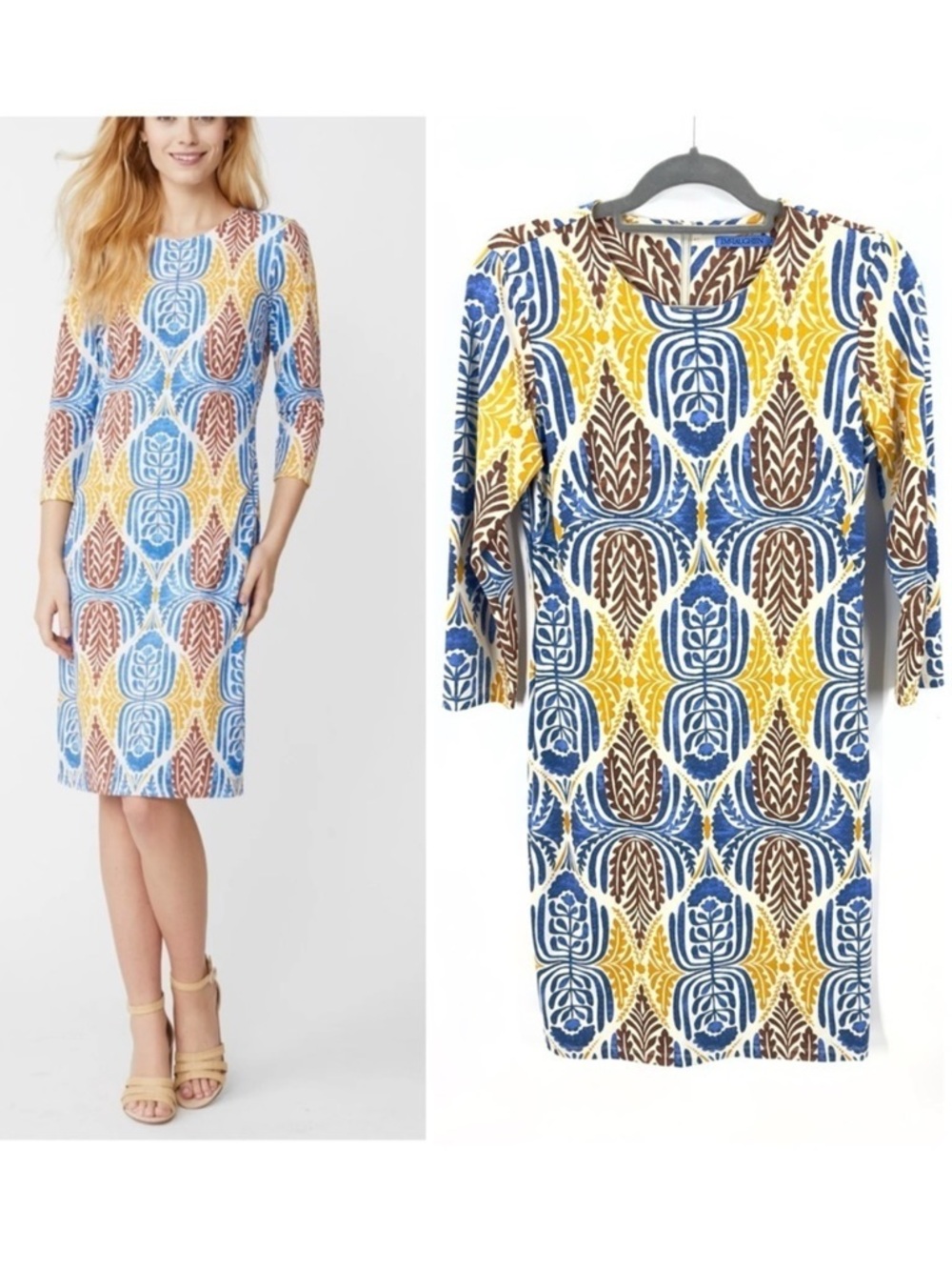 J Mclaughlin Sophia Dress Womens Small Catalina Cloth Stretch Comfy Colorful